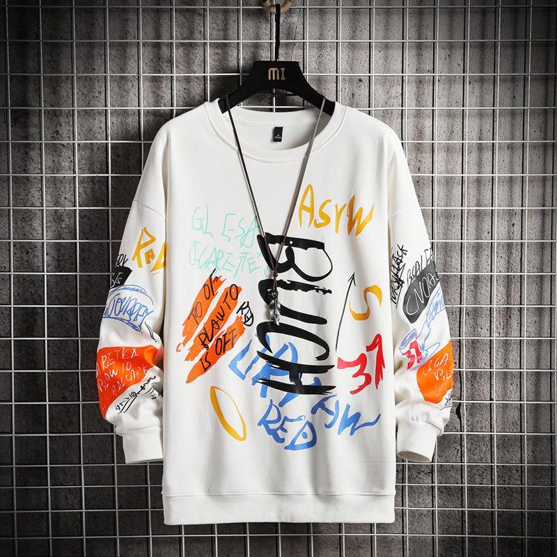 SingleRoad Mens Crewneck Sweatshirt Harajuku Oversized Japanese Streetwear