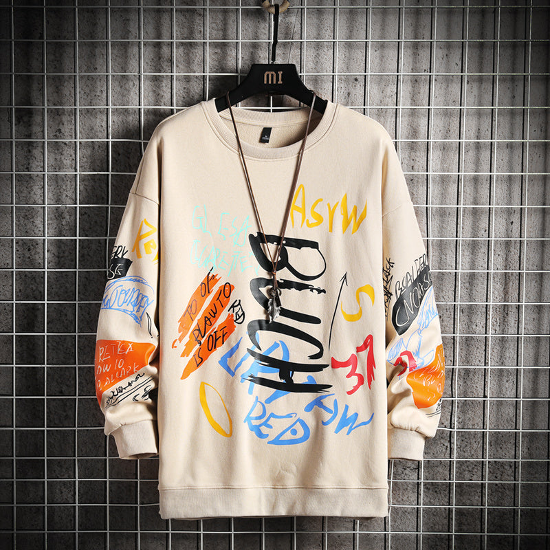 SingleRoad Mens Crewneck Sweatshirt Harajuku Oversized Japanese Streetwear