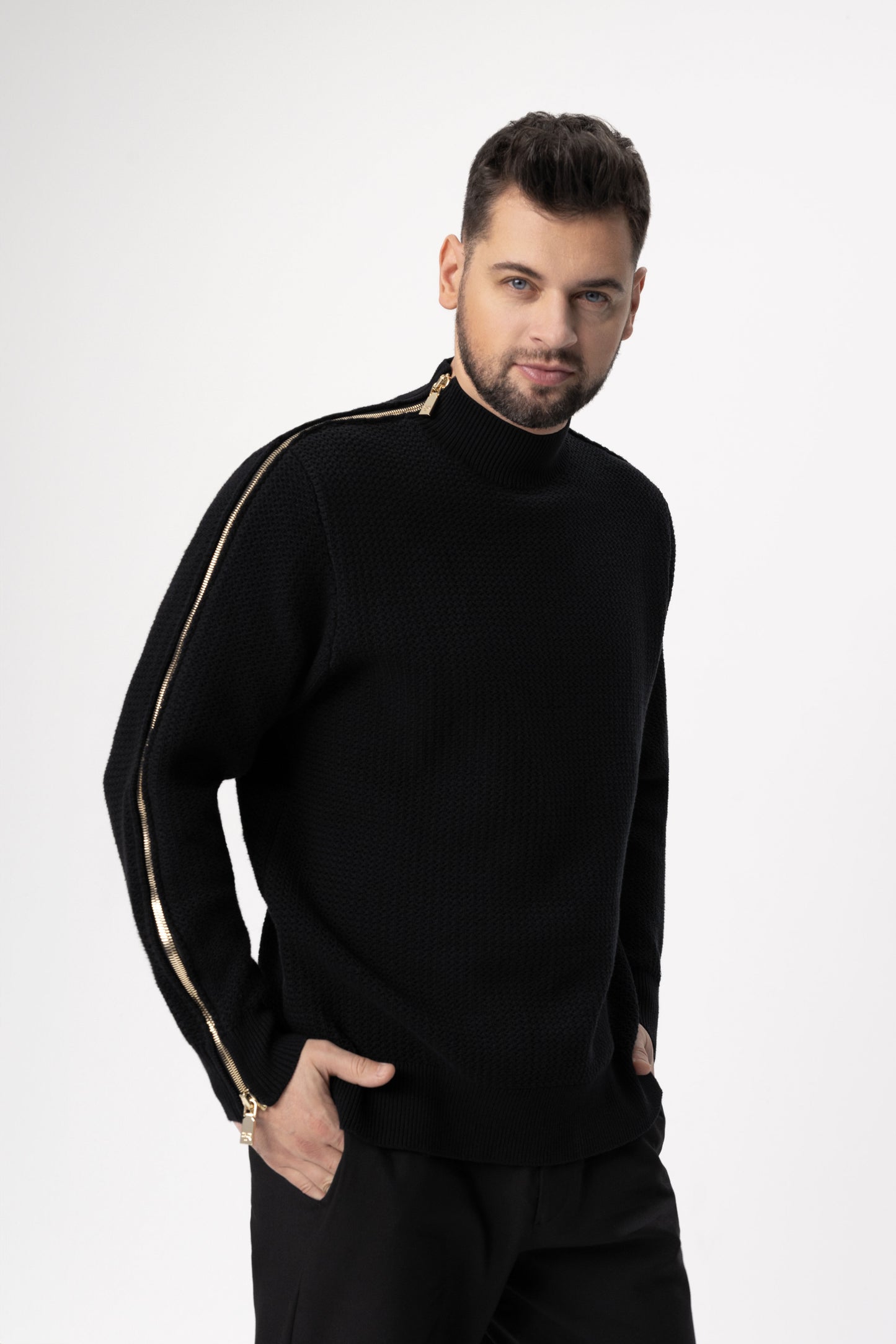 Zipped Turtleneck Sweater