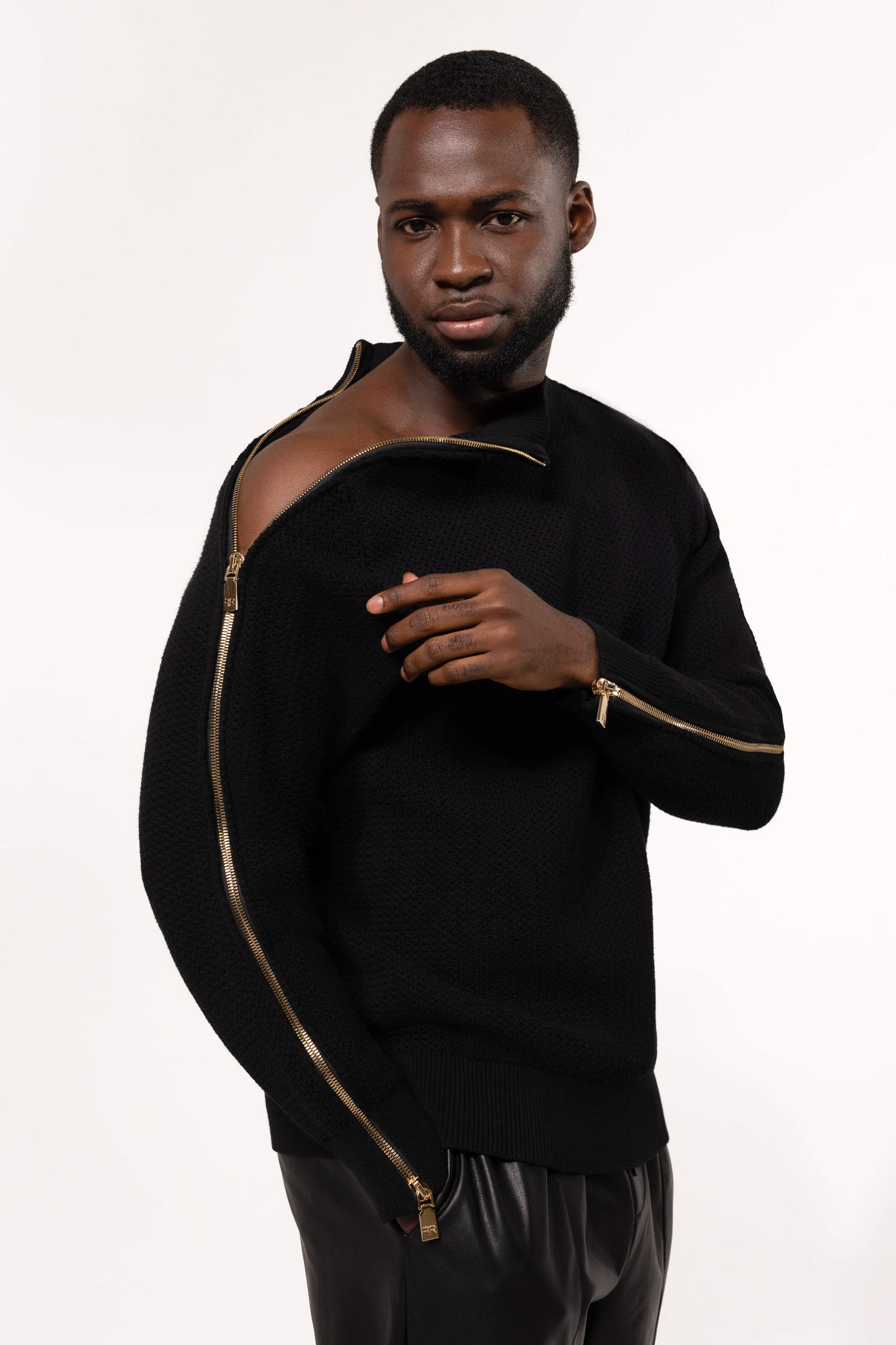 Zipped Turtleneck Sweater