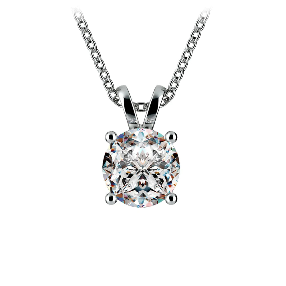 IGI Certified 2.00 CTW Prong Set Round Lab Grown Diamond Pendant in 14K Gold
