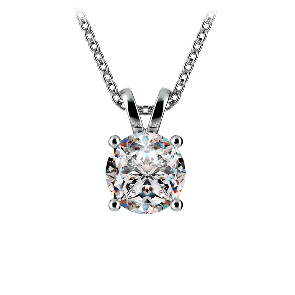 IGI Certified 2.00 CTW Prong Set Round Lab Grown Diamond Pendant in 14K Gold